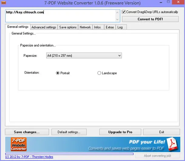 7-PDF Website Converter 將網頁轉成 PDF 文件，支援中文