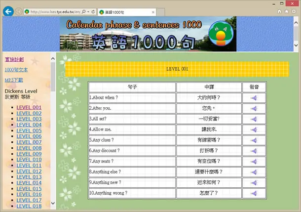 「英語1000句」適用國小各年級