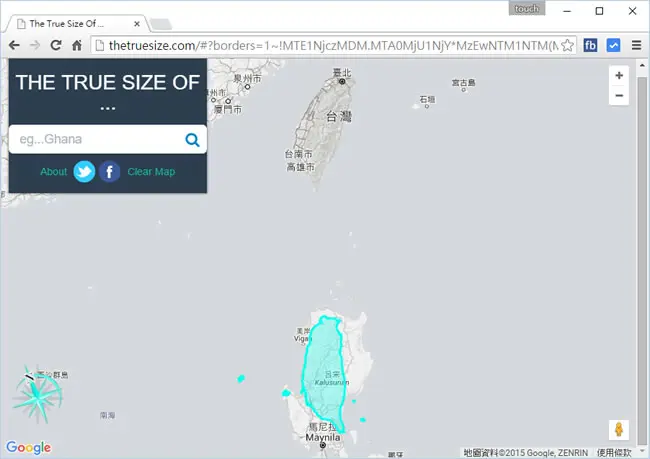 THE TRUE SIZE OF ...在地圖中比較領土大小