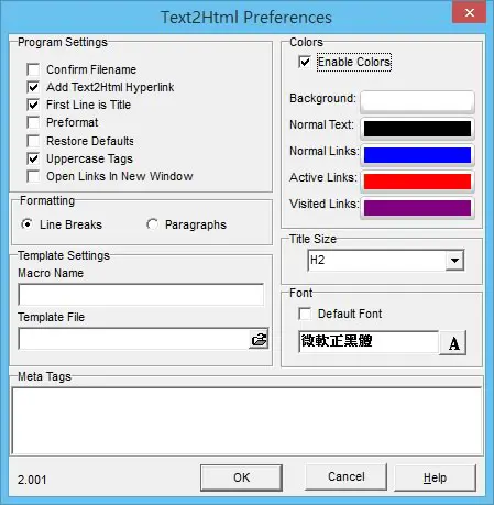 Text2Html 將文字檔轉成 HTML 檔案，方便在網頁顯示