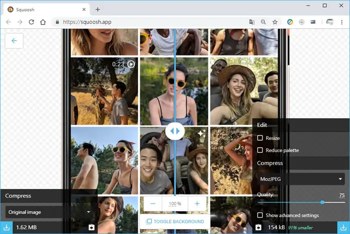 Squoosh 由 Google 推出的「圖片減肥」與「格式轉換」免費線上工具