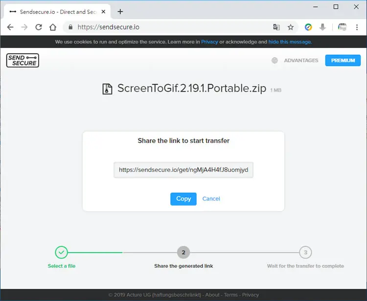 Sendsecure.io 直接點對點對傳，不用經過伺服器中轉的安全檔案傳輸