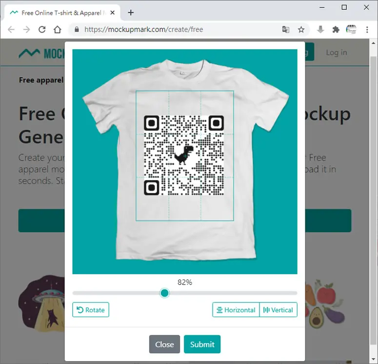 透過 Mockup Mark 直接將圖案印到穿 T-shirt 的 MODEL 身上展示