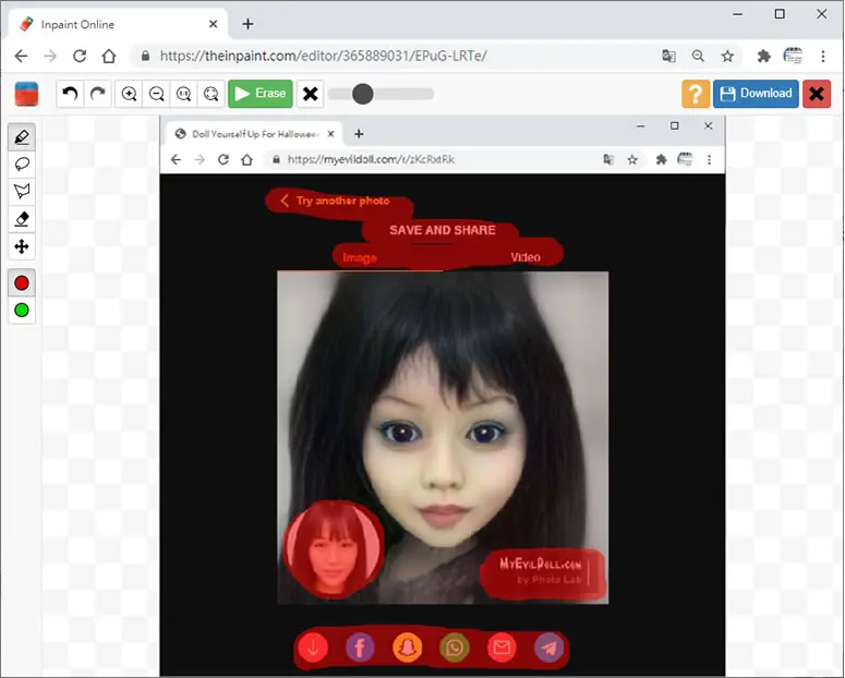 Inpaint 可消除圖片中路人甲的免費網路服務