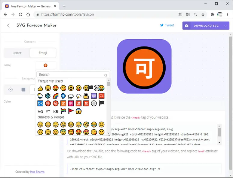 SVG Favicon Maker -SVG 或 PNG 圖檔格式的 HTML Favicon Icon 免費製作工具