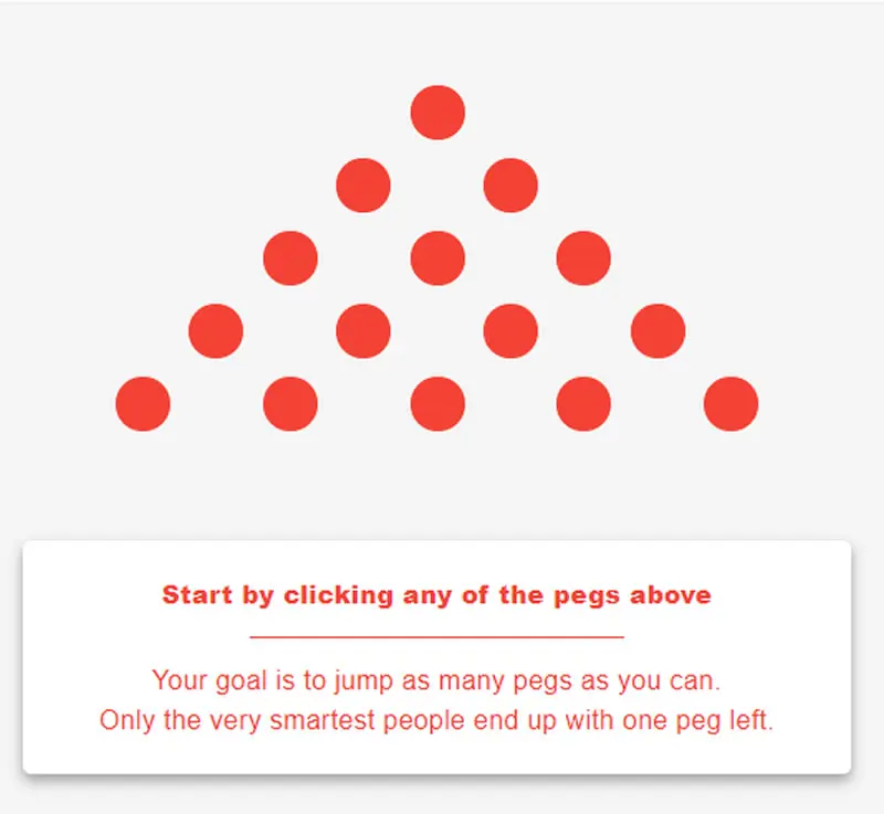 Game of Pegs 釘子消除遊戲，挑戰你的智商