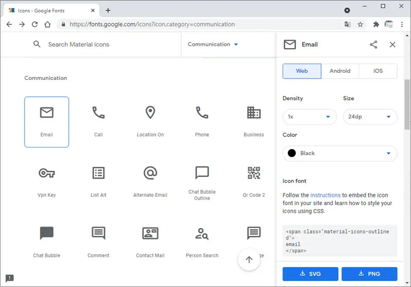 如何在網頁中使用 Google Icon Font 免費圖示？