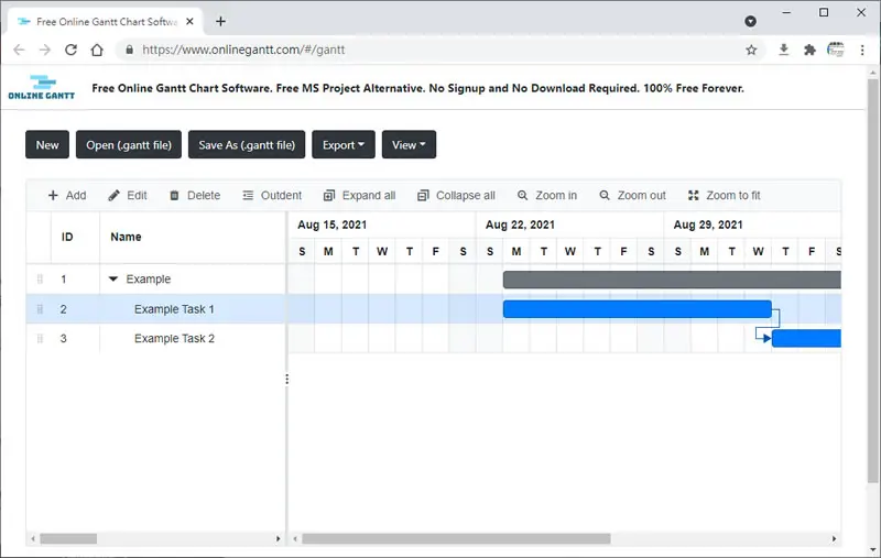 Online Gantt 製作甘特圖免費線上服務
