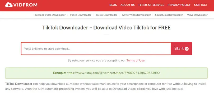 VIDFROM TikTok Downloader 抖音影片下載器