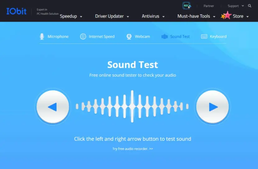 IObit Sound Test 線上測試您的立體聲耳機