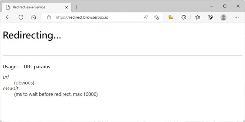 Redirect-as-a-Service 可自訂等待時間再重新導向至指定網址的免費服務
