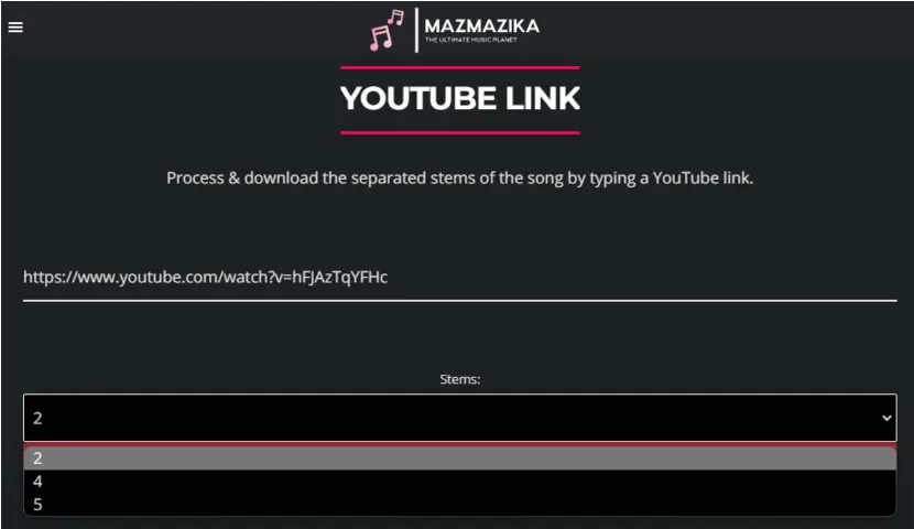 MazMazika Vocal Remover 線上去除 YouTube 影片人聲工具，將歌曲中的聲音和音樂分離出來