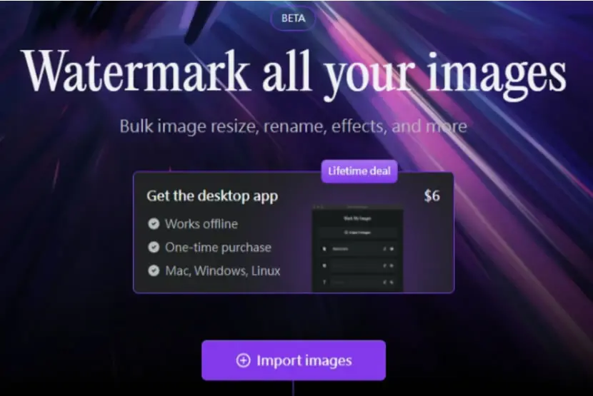 Mark My Images 免費的圖片批次上浮水印工具，還可調整尺寸和重新命名