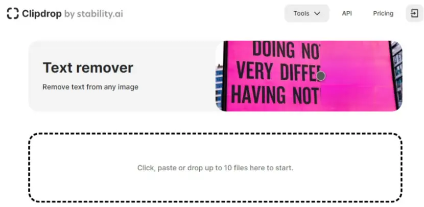 ClipDrop Text Remover 刪除圖片上的文字，讓圖片可以重新利用