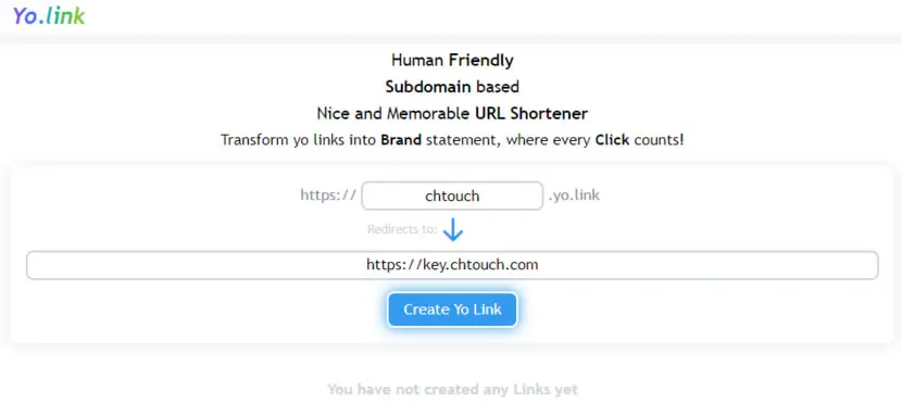 「Yo.link」可自定子網域且帶有成效分析的短網址服務