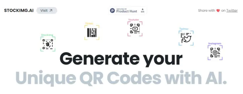 Stockimg AI 線上建立具有圖畫風格的 QR Code