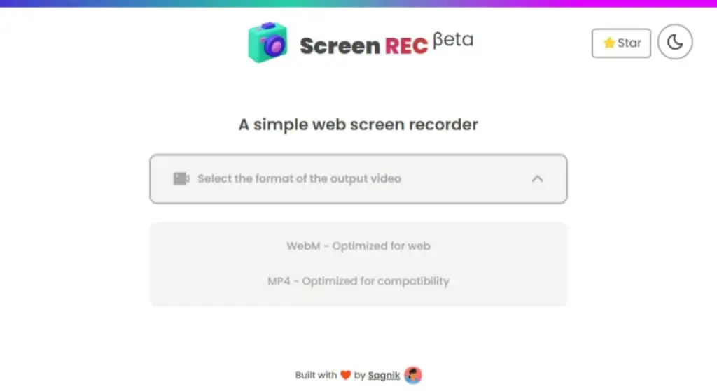 ScreenREC 免費線上螢幕錄影工具，同時錄製聲音與畫面成 webM 或 MP4 檔案