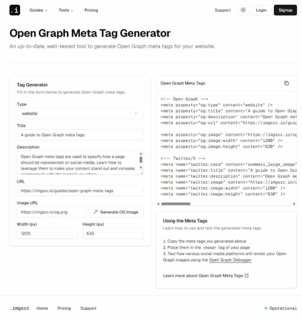 Open Graph Meta Tag Generator：Open Graph Meta Tags 線上產生器