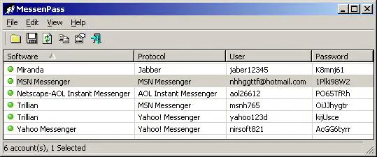 MessenPass 讓 MSN、Yahoo Messenger...等即時通訊軟體的密碼現出原形