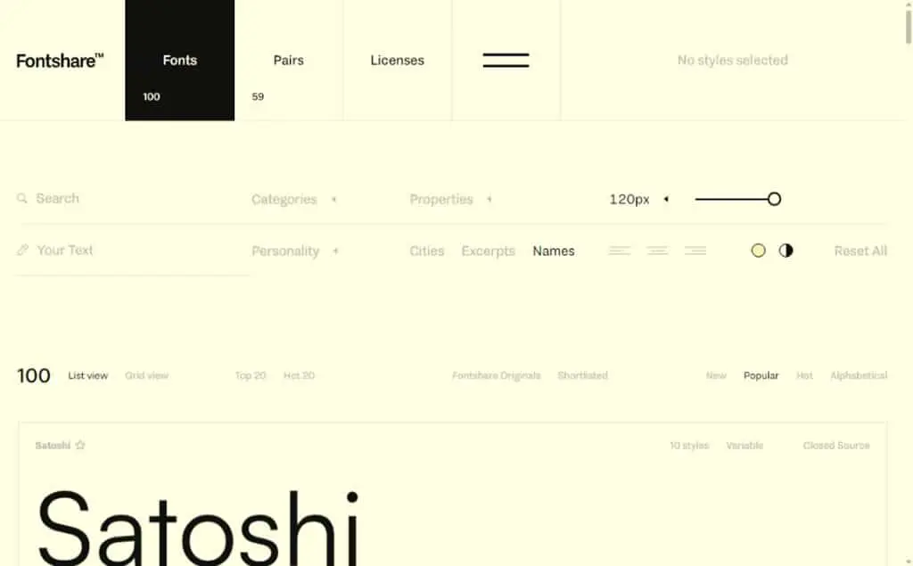 Fontshare 免費英文字型下載資源，可供個人和商業用途使用