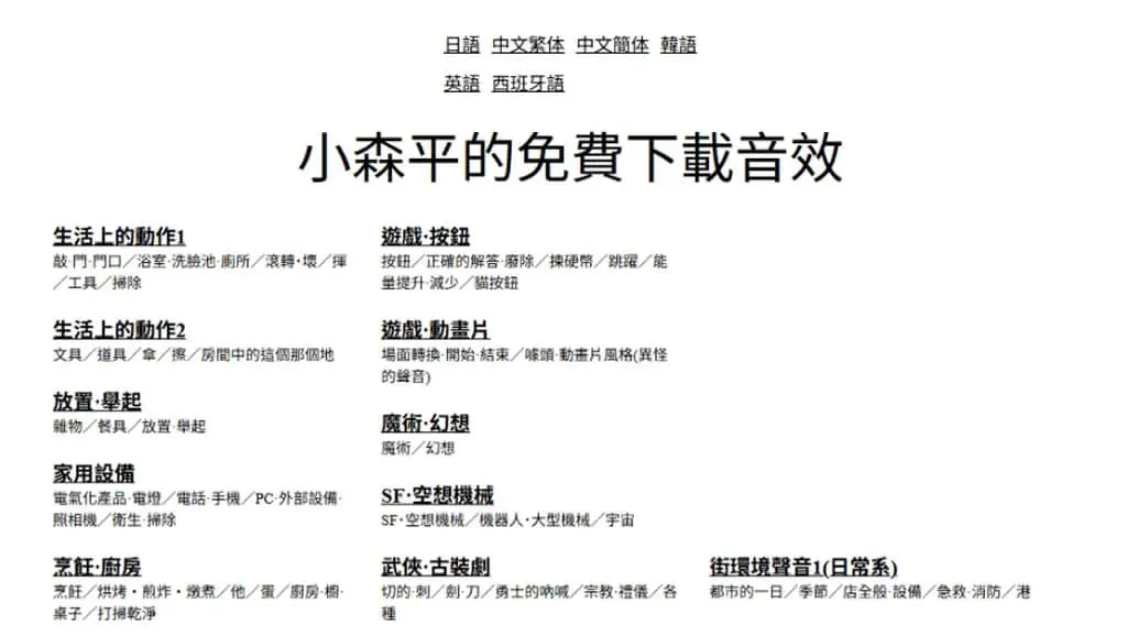 小森平的免費下載音效：免費音效素材寶庫，個人及商用皆可的授權模式