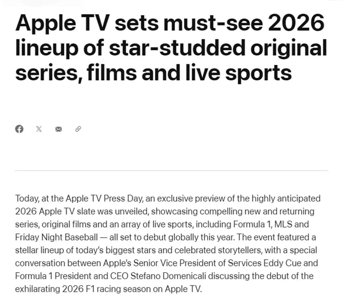 Apple TV+ 2026 全年節目大公開：每週推出全新原創劇集，《泰德拉索》第四季回歸！