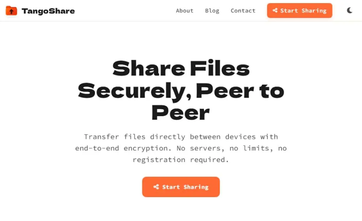 不限檔案大小、不過伺服器！TangoShare：最安全的點對點檔案傳輸免費工具