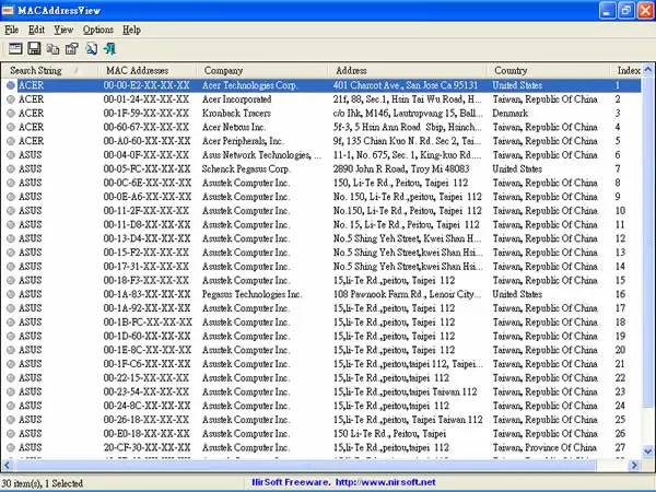 MACAddressView 查詢網卡 MAC Address(免安裝)