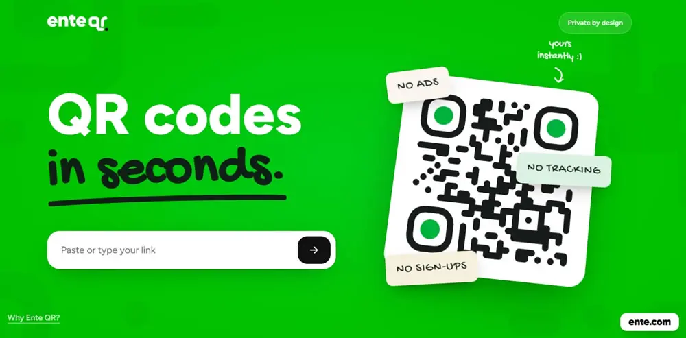不用註冊、不被追蹤！Ente QR 免費線上 QR code 產生器，掃描直達你的網址
