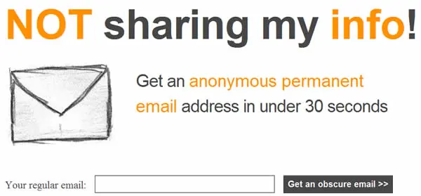 NotSharingMy.Info 免費匿名電子郵件信箱，隱藏你的真實信箱
