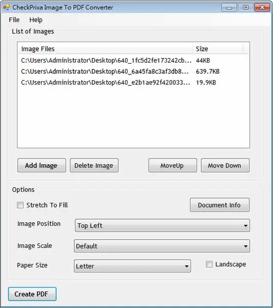 CheckPrixa Image To PDF Converter 將圖片轉為 PDF 檔案的免費工具