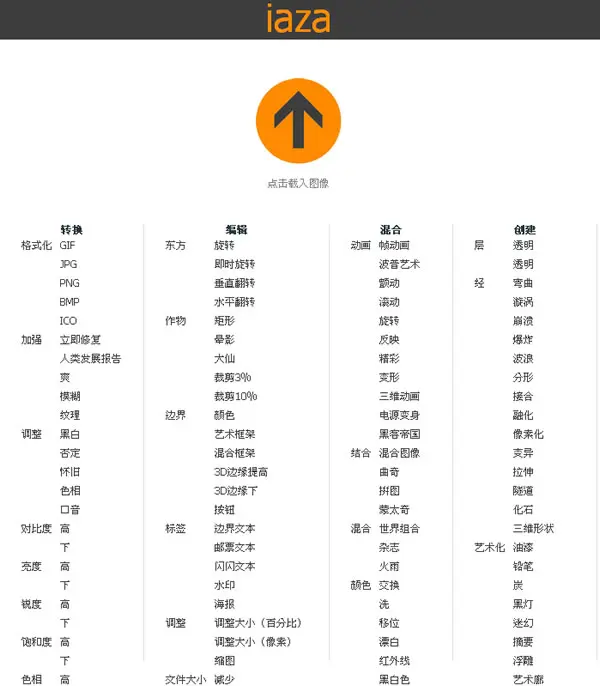 iaza 免費線上圖片特效編輯器