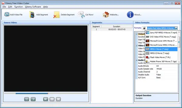 Weeny Free Video Cutter 影片剪輯免費軟體