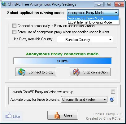 ChrisPC Free Anonymous Proxy 免費、匿名的 Proxy 代理伺服器工具