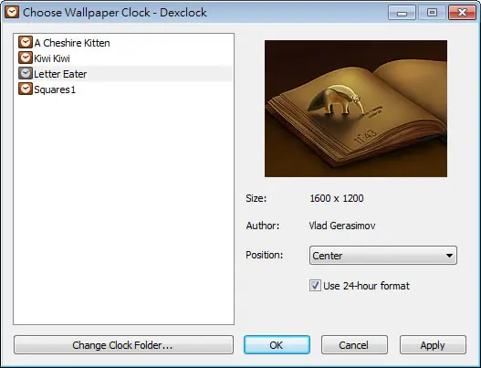 DexClock 電子時鐘桌布