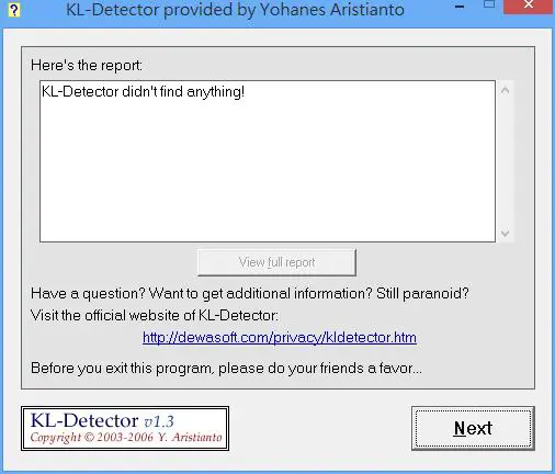 Keylogger Detector 偵測鍵盤側錄惡意軟體(免安裝)