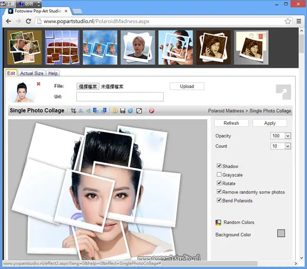 Polaroid Madness 用單張相片做出美術拼貼 - Chrome 瀏覽器擴充功能