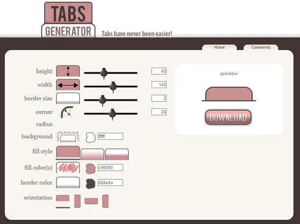 TabsGenerator 網頁選項卡圖示線上產生器